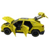 Macheta replica Lamborghini Urus galben deschide 4 usi, prtbagaj si capota, lumini si sunete bf2023