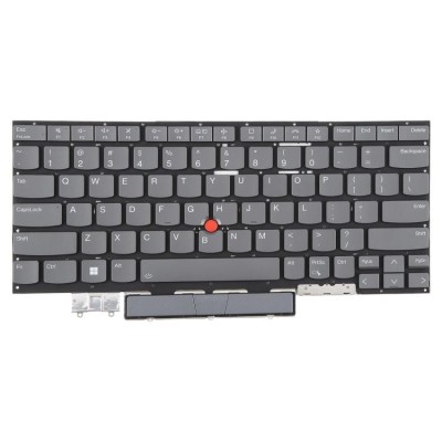 Tastatura Laptop, Lenovo, ThinkPad X1 Yoga 6th Gen Type 20XY, 20Y0 (an 2021), iluminata, gri, layout US foto