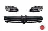 Faruri LED 3D cu grila centrala R-Line crom pentru VW Golf 7 RHD 2012-2017