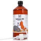 Ulei de Somon MERSJO 1000ml, Caini si Pisici, Omega 3, Presat la Rece, Natural, Hrană Premium, Imunitate, Blana Sanatoasa