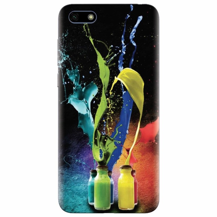 Husa silicon pentru Huawei Y5 Prime 2018, Abstract Color Bottles Splash