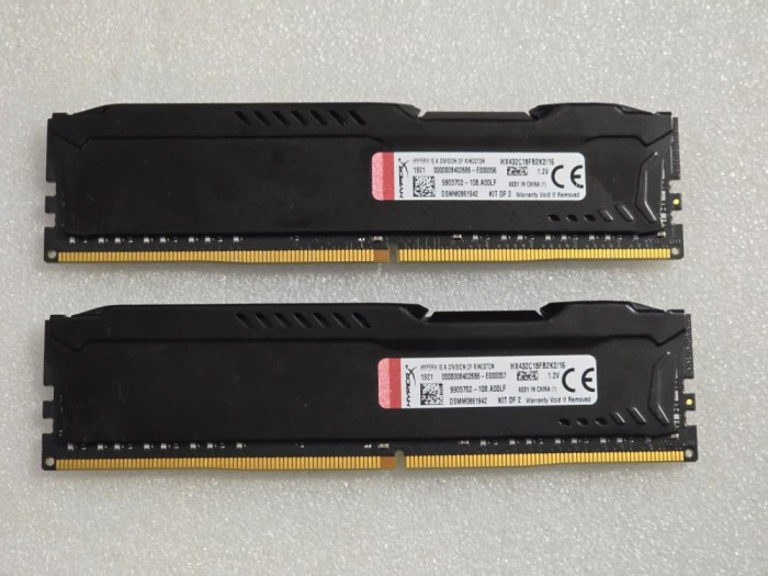 Memorie desktop KINGSTON HyperX Fury Black, 2x8GB DDR4, 3200Mhz, CL18, HX432C18FB2K2/16