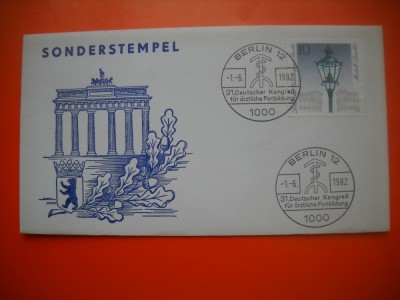 HOPCT PLIC FDC S NR 353 CONGRES MEDICAL 1982 GERMANIA BERLIN -NECIRCULAT foto