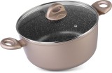 Oala cu capac MagicHome Coffee Brown Line, 24 cm, 4L, antiaderenta