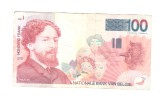Bancnota Belgia 100 francs/franci 1995, circulata, stare buna