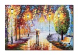 Cumpara ieftin Tablou living, dormitor 150x100cm pereche indragostiti pictat manual, ulei pe panza in cutit efect 3D, Leonard Covaci