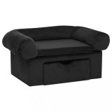 Canapea pentru caini, cu sertar, negru, 75x50x38 cm, plus