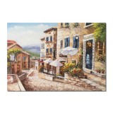 Tablou picat manal living, dormitor, Colt de rai, o zi minunata, 100x70cm ulei pe panza in cutit efect 3D, Valentin Pop
