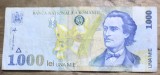 BNKRO05 Bancnota veche 1000 lei 1998 Mihai Eminescu hirtie Romania una mie lei circulata bani vechi colectie numismatica