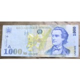 BNKRO05 Bancnota veche 1000 lei 1998 Mihai Eminescu hirtie Romania una mie lei circulata bani vechi colectie numismatica