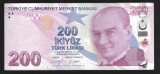 TURCIA 200 LIRE 2021 ( 2009 ) prefix E [4] P- 227e , Guvernator : Sahap Kavcioglu , Viceguvernator : Emrah Sener , VF