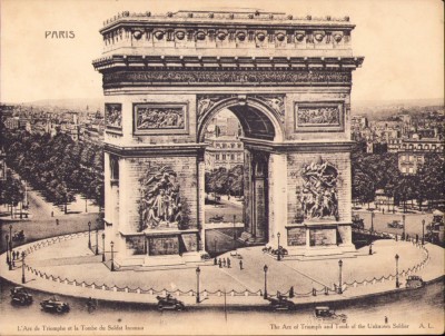 Litografie L&amp;#039;Arc de Triomphe et la Tombe du Soldat Inconnu foto
