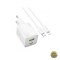 Incarcator Retea Cu Cablu Lightning HOCO N41 20W 3A 1 x USB-A - 1 x USB-C Alb