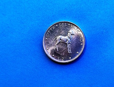 2 Lire 1974 Vatican-AUNC-in realitate arata bine foto