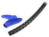 &Icirc;nfăşurare &icirc;n spirală 16mm polipropilenă neagră 2m: Spiral Wrap Black 16mm 2m