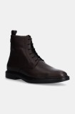 BOSS pantofi inalti de piele Larry barbati, culoarea maro, 50529154