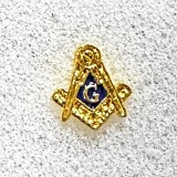 Insigna masonica gold plated echer si compas