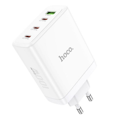 Incarcator pentru Priza USB, 3x Type-C, Fast Charging, 100W, Hoco Leader (N31), White foto