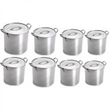 Set 8 Oale Inox cu Capace Inox Grunberg SP8
