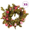VidaXL Ghirlande de flori de Crăciun, 6 buc., roze, 215 cm