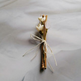 Marturii nunta - bete bambus si flori uscate (ivoriu)