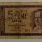 Bancnota RDG - 5 Mark 1964 - Serie Z (inlocuire)
