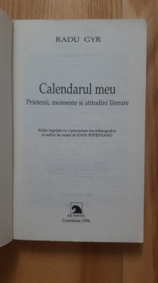 Radu Gyr - Calendarul meu (2001) foto