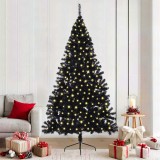 Brad de Crăciun artificial Negru 210 cm PVC