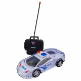 Masina politie cu telecomanda, Onore, alb, plastic, 1:18, 6-8 ani, Unisex, Electrice