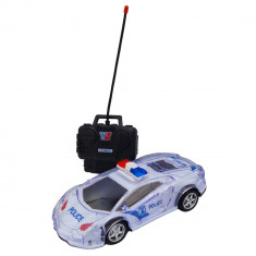 Masina politie cu telecomanda, Onore, alb, plastic, 1:18