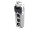 Carcasă gri pentru aparatură modulară Serie BLOCK 3 oriificii