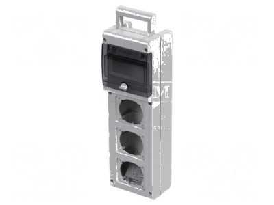 Carcasă gri pentru aparatură modulară Serie BLOCK 3 oriificii foto