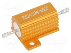 Rezistor bobinat cu radiator 68&Omega; 25W &plusmn;1% 50ppm/&deg;C SR PASSIVES