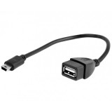 Adaptor OTG USB-A la miniUSB Gembird 0.15m, negru , A-OTG-AFBM-002