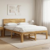 Cumpara ieftin Cadru de pat dublu cu spatar ROSTOCK Alb 140 x 190 cm