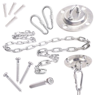 Set de montaj pentru leagan sau hamac &amp;ndash; suport tavan, lant 150 cm, otel zincat foto