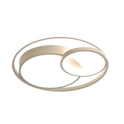 Lustra LED Circle, 3 tipuri de lumini, intensitate reglabila, 50x6cm, alba foto