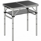 Outsunny Masă de Camping Pliabilă 60 cm, Picnic cu Strat de Plasă, Negru | Aosom Romania