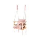 Leagan pentru copii, 3 in 1, lemn, roz, max 30 kg, 34x34x26 cm, Kruzzel, Textil, Isotrade