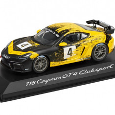 Macheta Oe Porsche GT4 Clubsport 718 Cayman 1:43 Negru / Galben WAP0204150K