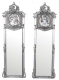 Set doua oglinzi Rococo cu rama argintie CAT207E, Oglinda