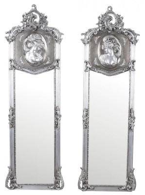 Set doua oglinzi Rococo cu rama argintie CAT207E foto