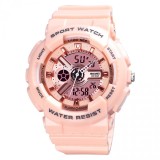 Ceas Dama Skmei Sport Roz, Digital Analog Quartz, Cronograf, Alarma, Rezistent Apa 5ATM