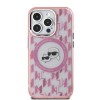 Husa pentru iPhone 15 Plus - Karl Lagerfeld IML MagSafe (KLHMP15MHMCKMHP) - Pink Monogram Karl&amp;Choupette Head