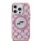 Husa pentru iPhone 15 Plus - Karl Lagerfeld IML MagSafe (KLHMP15MHMCKMHP) - Pink Monogram Karl&amp;Choupette Head