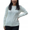 Pulover tricotat Alexa ,model impletit 3D ,alb