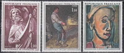 Franta 1971 - Arta franceza, 3 Serii, MNH foto