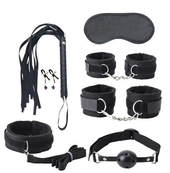 Set BDSM Touch Me, 7 Piese, Negru, Guilty Toys