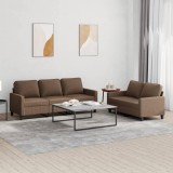 VidaXL Set de canapele cu perne, 2 piese, maro, textil