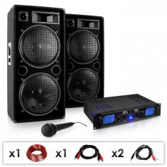 Electronic-Star SET PA DJ &amp;amp;quot;DJ-26&amp;amp;quot;- Amplificator PA Boxe Microfon 2000W foto